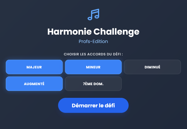 Harmonie Challenge – reconnaître des accords à l’oreille