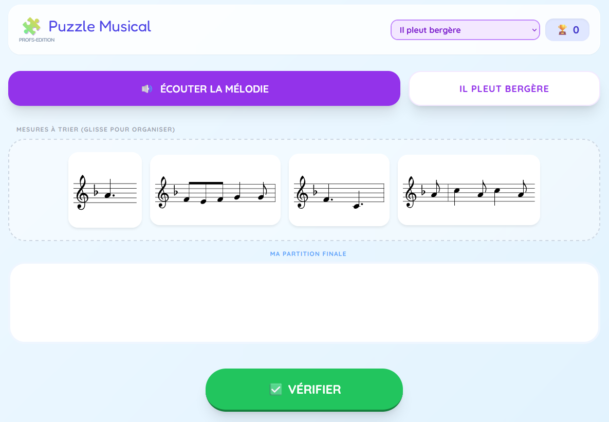 Puzzle Musical – remettre des fragments de partition dans l’ordre