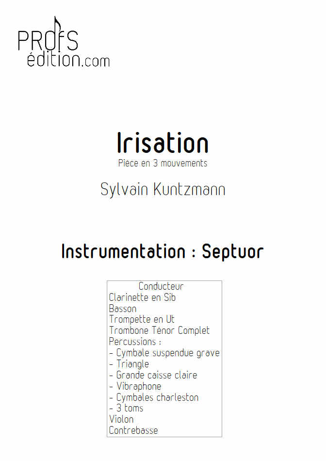 Irisation (3 Mvt) - Septuor - KUNTZMANN S. - front page