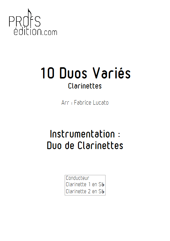 10 Duos Variés - Duo de Clarinettes - DIVERS - front page