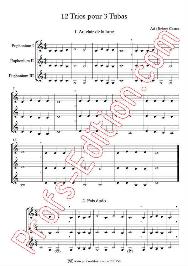 12 Trios pour Tubas - Trio Tubas - TRADITIONNEL - app.scorescoreTitle