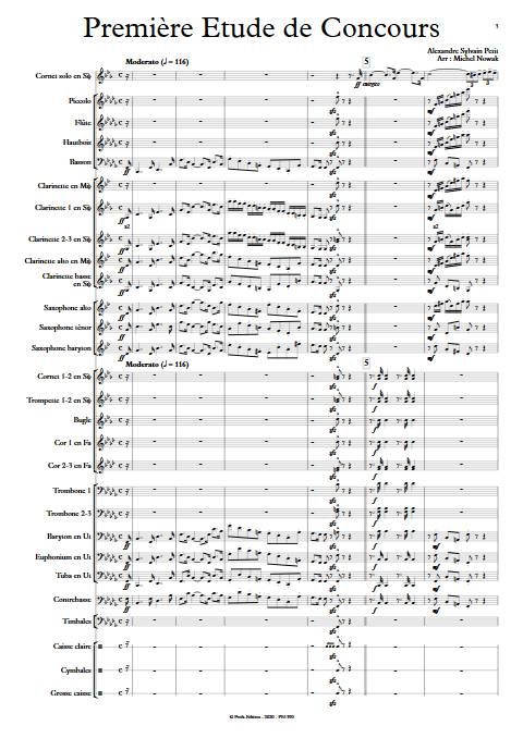 1ere étude de concours - Cornet et Orchestre d'Harmonie - PETIT A. S. - app.scorescoreTitle