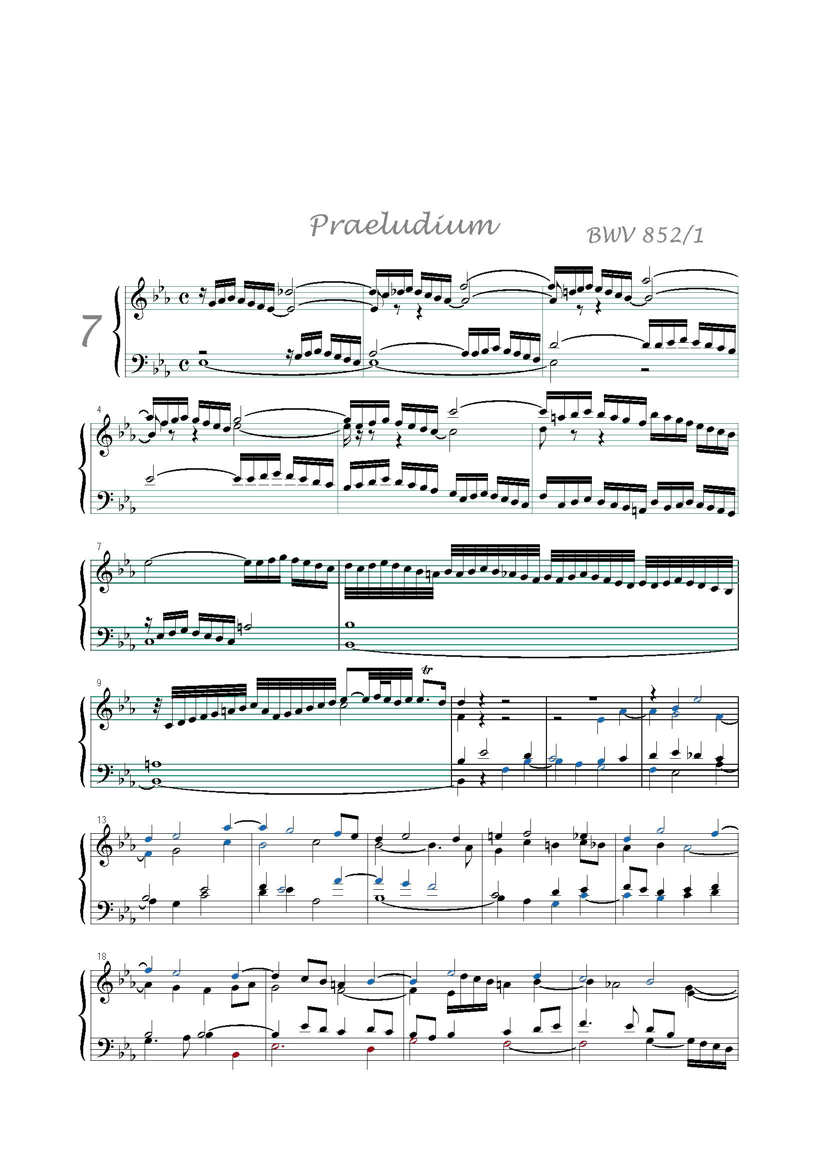 Clavier Bien Tempéré 1 BWV 852 - Analyse - CHARLIER C. - app.scorescoreTitle