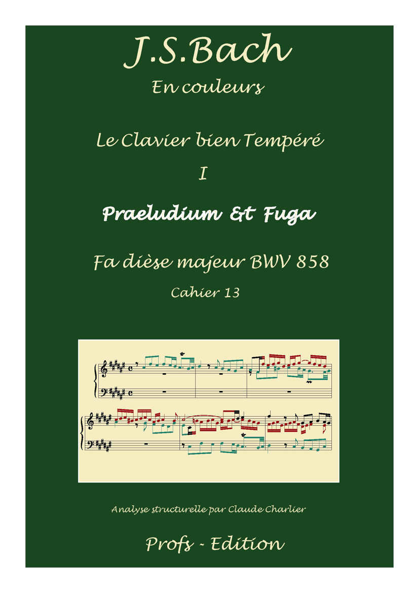 Clavier Bien Tempéré 1 BWV 858 - Analyse - CHARLIER C. - front page