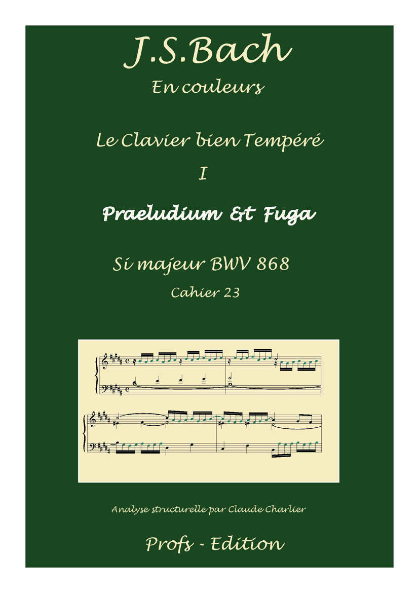 Clavier Bien Tempéré 1 BWV 868 - Analyse - CHARLIER C. - front page