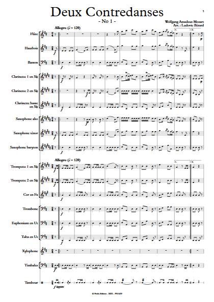 2 Contredanses - Orchestre d'Harmonie - MOZART W. A. - app.scorescoreTitle