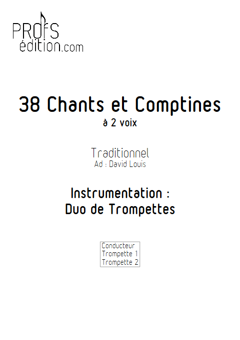 38 Chants et Comptines - Duos de Trompette - TRADITIONNEL - front page