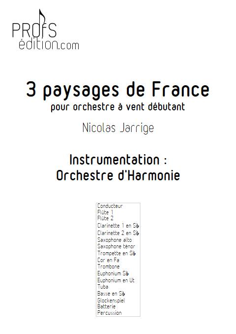 3 Paysages de France - Orchestre d'Harmonie - JARRIGE N. - front page