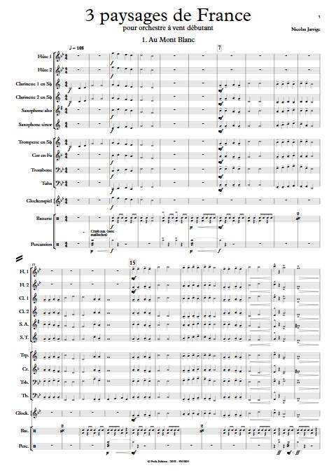 3 Paysages de France - Orchestre d'Harmonie - JARRIGE N. - app.scorescoreTitle