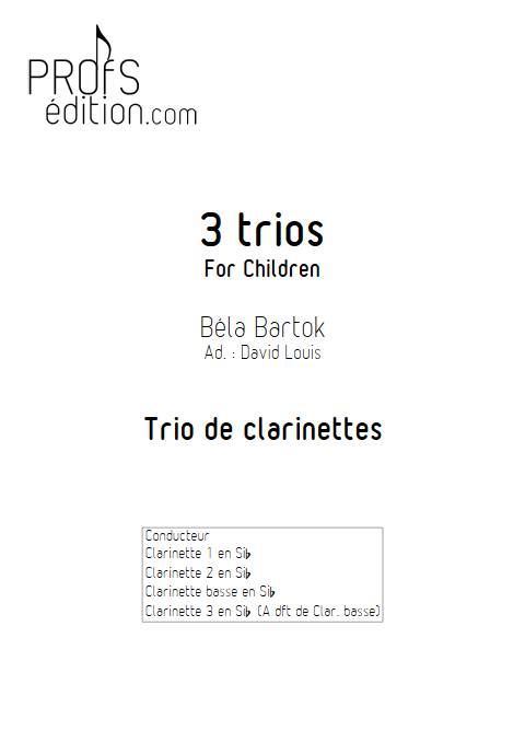 3 Trios (Children's song) - Trio de clarinettes - BARTOK B. - front page