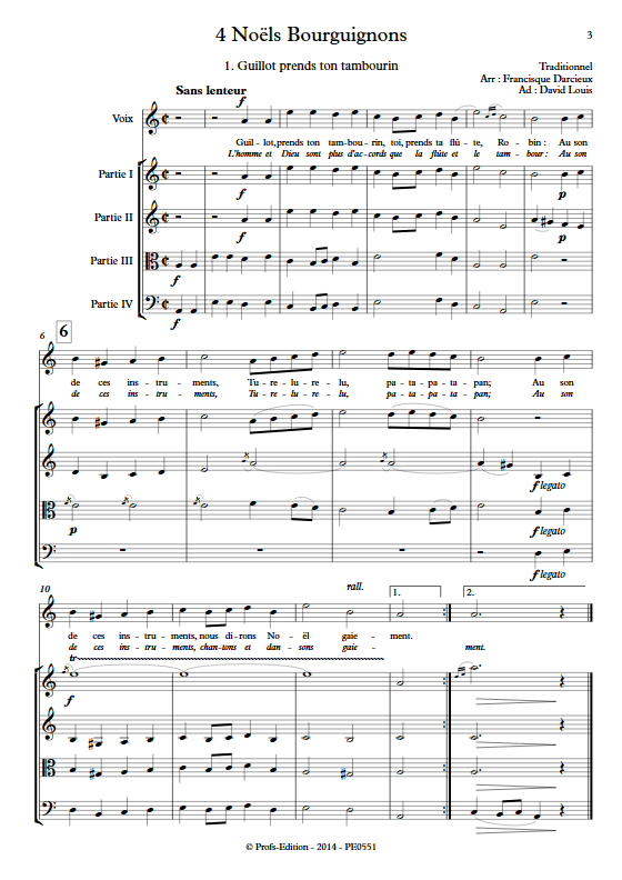 4 Noëls Bourguignons - Ensemble à Géométrie Variable & Chœur - TRADITIONNEL - app.scorescoreTitle