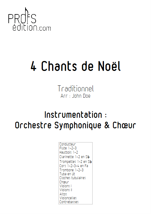 4 Chants de Noël - Orchestre Symphonique & Chœur - TRADITIONNEL - front page