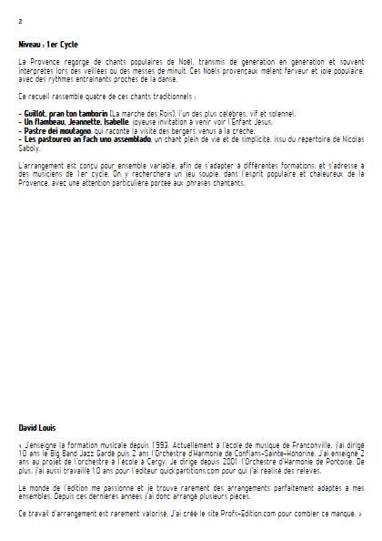 4 chants de Noël provençaux - Educationnal sheet