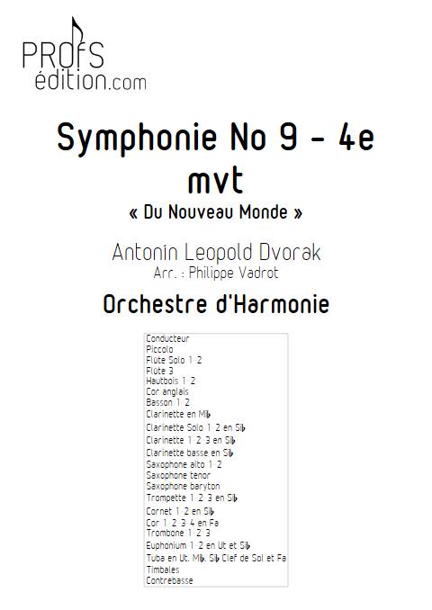 Symphonie du nouveau monde 4e mvt - Orchestre d'harmonie - DVORAK A. - front page