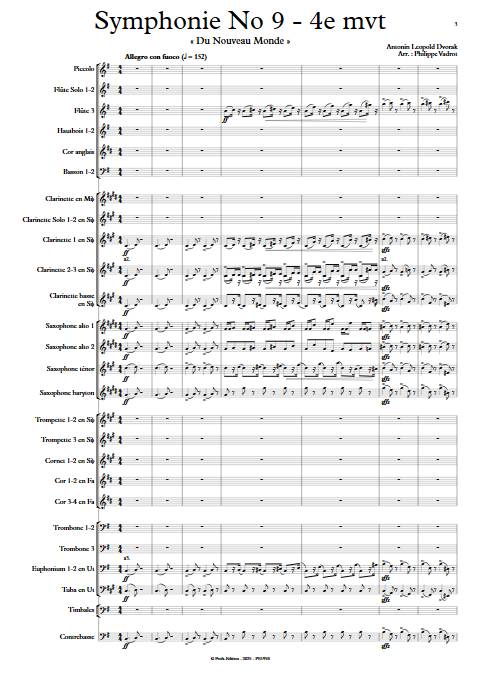 Symphonie du nouveau monde 4e mvt - Orchestre d'harmonie - DVORAK A. - app.scorescoreTitle