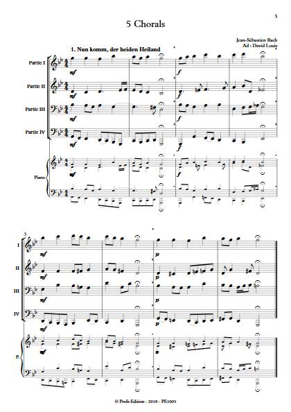 5 Chorals - Ensemble Variable - BACH J.S. - app.scorescoreTitle
