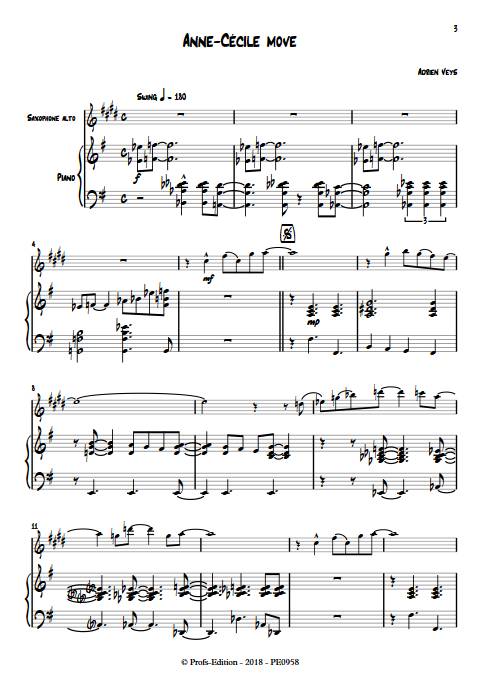 Anne-Cécile move - Duo Saxophone Piano - VEYS A. - app.scorescoreTitle