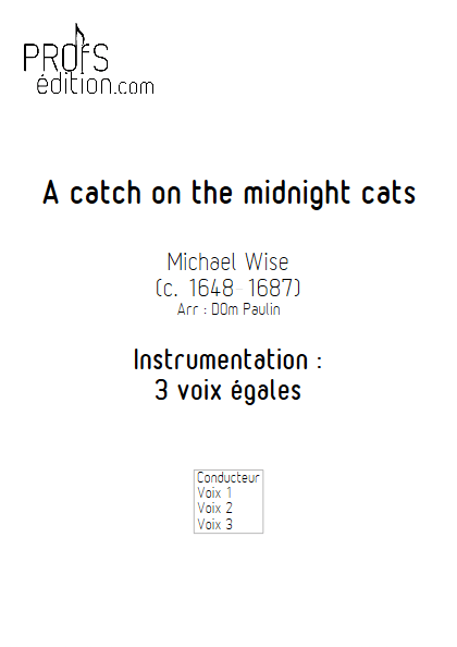 A catch on the midnight cats - Chœur 3 voix égales - WISE M. - front page
