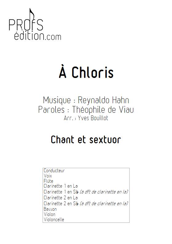 A Chloris - Chant & Sextuor - HAHN R. - front page