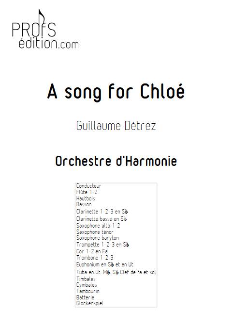 A song for Chloé - Orchestre d'harmonie - DETREZ G. - front page