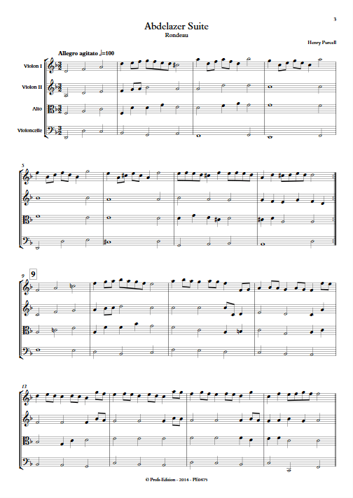 Rondeau (Abdelazer Suite) - Quatuor à cordes - PURCELL H. - app.scorescoreTitle