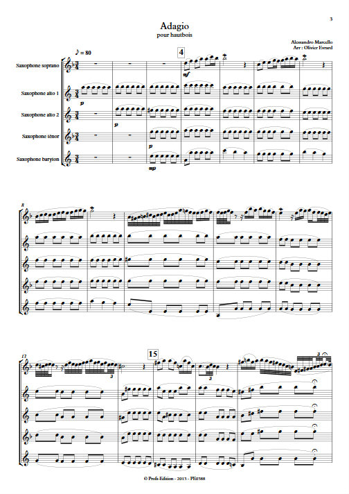 Adagio - Ensemble de Saxophones - MARCELLO A. - app.scorescoreTitle