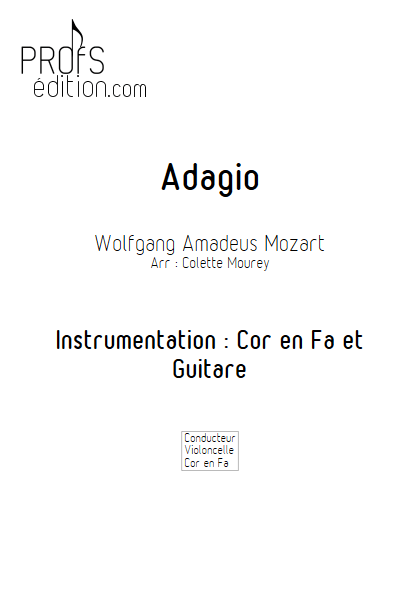 Adagio - Cor d'harmonie et Guitare et Guitare - MOZART W. A. - front page