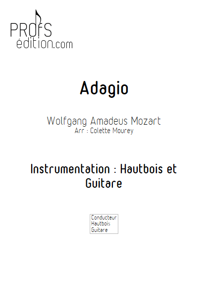 Adagio - Hautbois et Guitare et Guitare - MOZART W. A. - front page