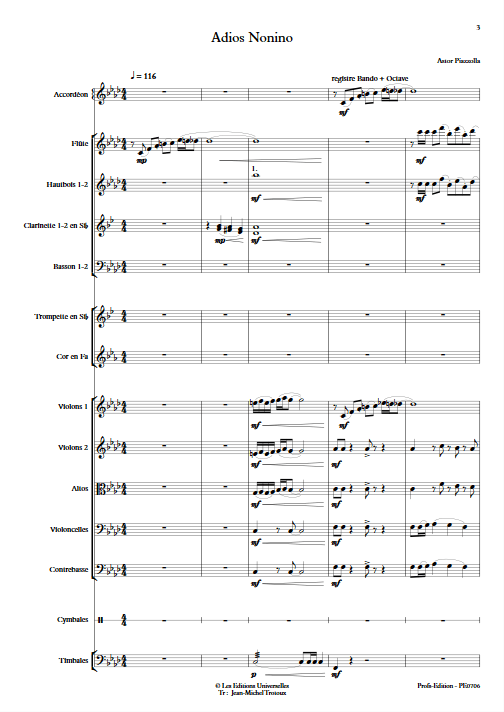 Adios Nonino - Accordéon et Orchestre Symphonique - PIAZZOLLA A. - app.scorescoreTitle