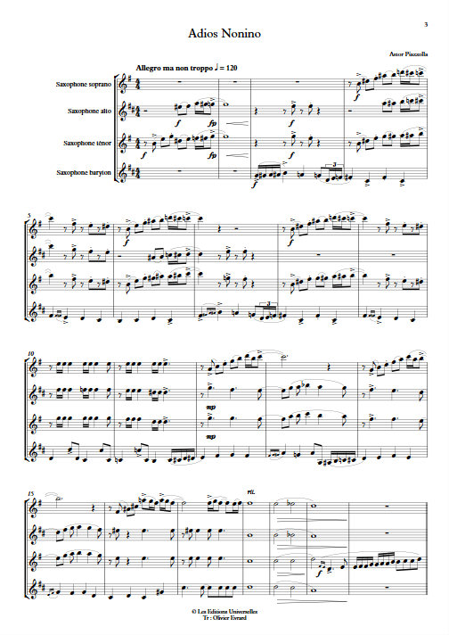 Adios Nonino - Quatuor de Saxophones - PIAZZOLLA A. - app.scorescoreTitle