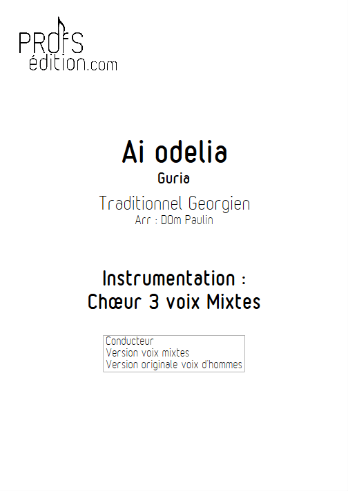 Ai Odelia - 3 voix mixtes - TRADITIONNEL - front page