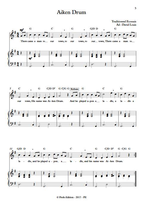 Aiken Drum - Piano Voix - TRADITIONNEL ECOSSAIS - app.scorescoreTitle