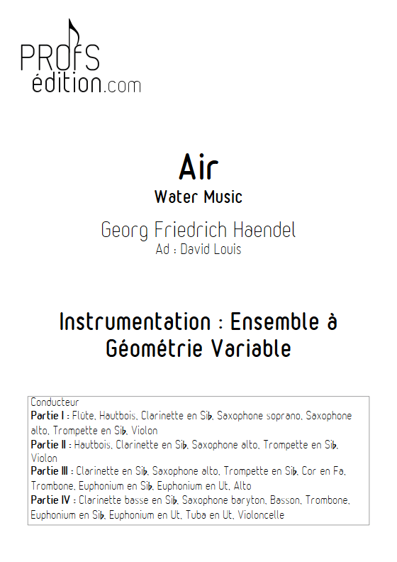 Air - Water Music - Ensemble à Géométrie Variable - HAENDEL G. F. - front page