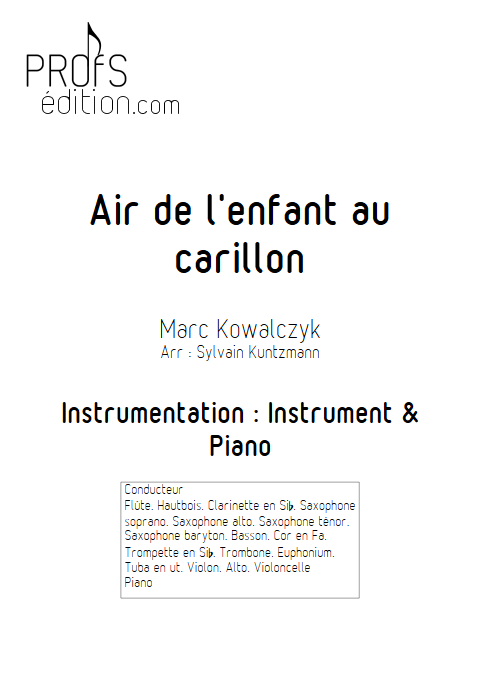 Air de l'enfant au Carillon - Duo - KOWALCZYK M. - front page
