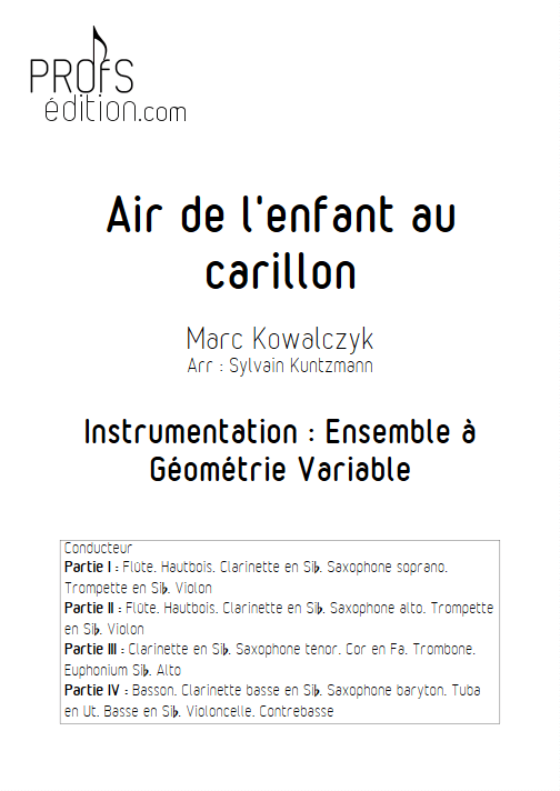 Air de l'enfant au Carillon - Ensemble à Géométrie Variable - KOWALCZYK M. - front page