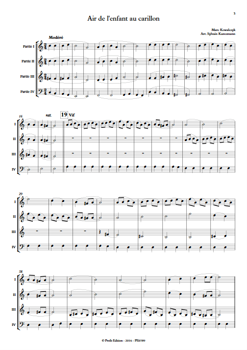 Air de l'enfant au Carillon - Ensemble à Géométrie Variable - KOWALCZYK M. - app.scorescoreTitle