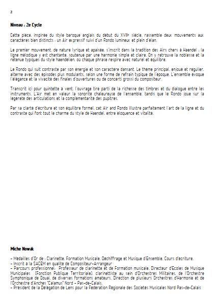 Air et Rondo - Quintette à vent - HAENDEL F. - Educationnal sheet