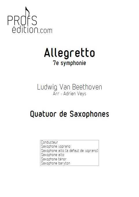 Allegretto 7e symphonie - Quatuor de Saxophones  - BEETHOVEN L. V. - front page
