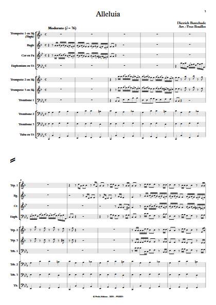 Alleluia - Ensemble de cuivres - BUXTEHUDE D. - Score