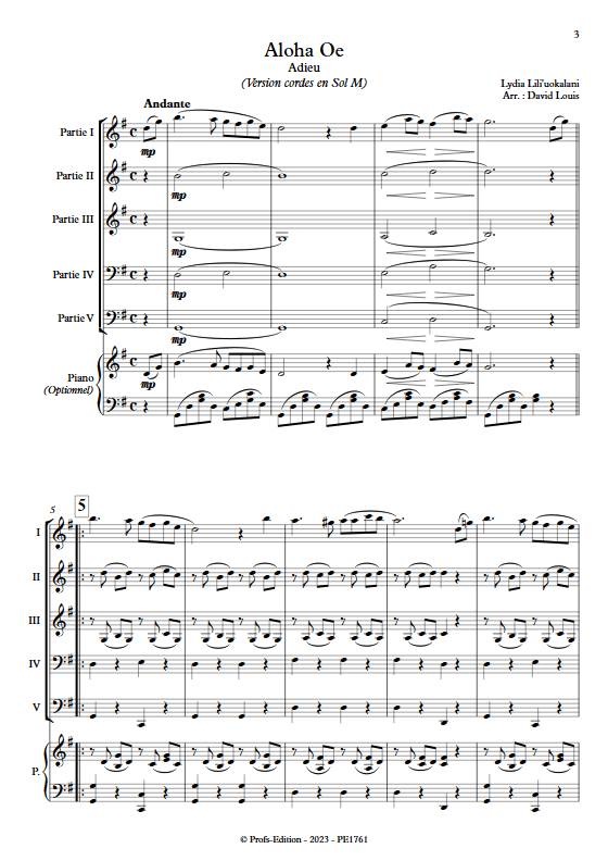 Aloha Oe - Ensemble Variable - LILI'UOKALANI L. - app.scorescoreTitle
