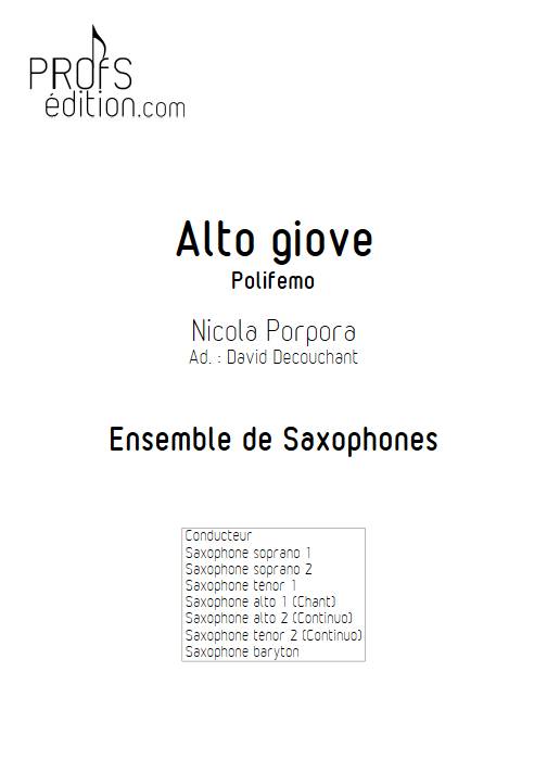 Alto Giove - Ensemble de saxophones - PORPORA N. - front page