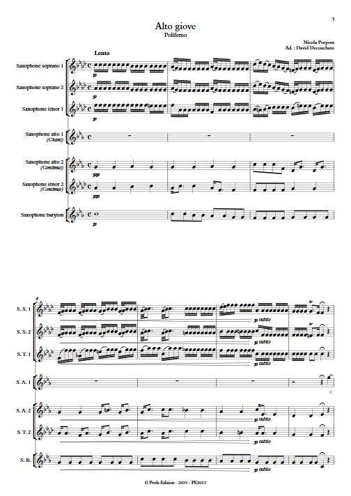 Alto Giove - Ensemble de saxophones - PORPORA N. - Score