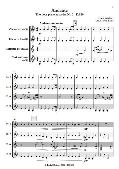 Andante Trio à cordes - Quatuor de Clarinettes - SCHUBERT F. - app.scorescoreTitle