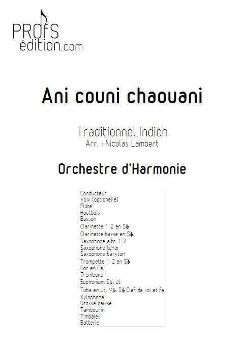 Ani couni chaouani - Orchestre d'harmonie - TRADITIONNEL AMERINDIEN - front page