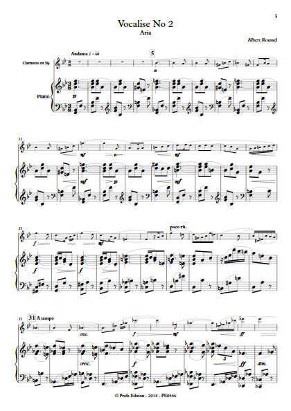 Aria - Duo Clarinette et Piano - ROUSSEL A. - app.scorescoreTitle
