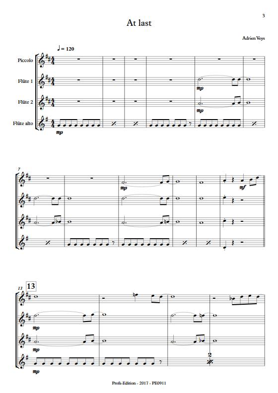 At last - Quatuor de Flûtes - VEYS A. - app.scorescoreTitle