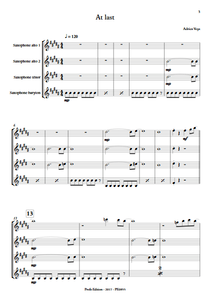 At last - Quatuor de Saxophones- VEYS A. - app.scorescoreTitle