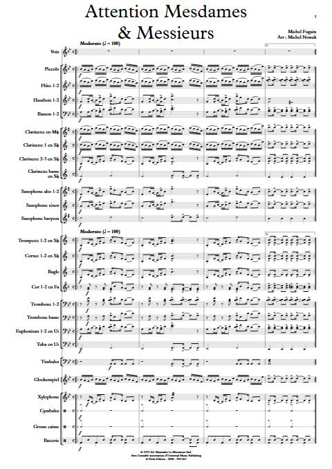 Attention Mesdames & Messieurs - Orchestre d'Harmonie - FUGAIN M. - app.scorescoreTitle