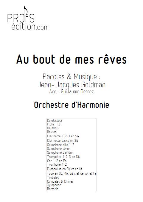 Au bout de mes reves - Orchestre d'harmonie - GOLDMAN J.J. - front page