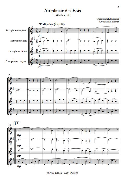 Au plaisir des bois - Quatuor de Saxophones - TRADITIONNEL ALLEMAND - app.scorescoreTitle
